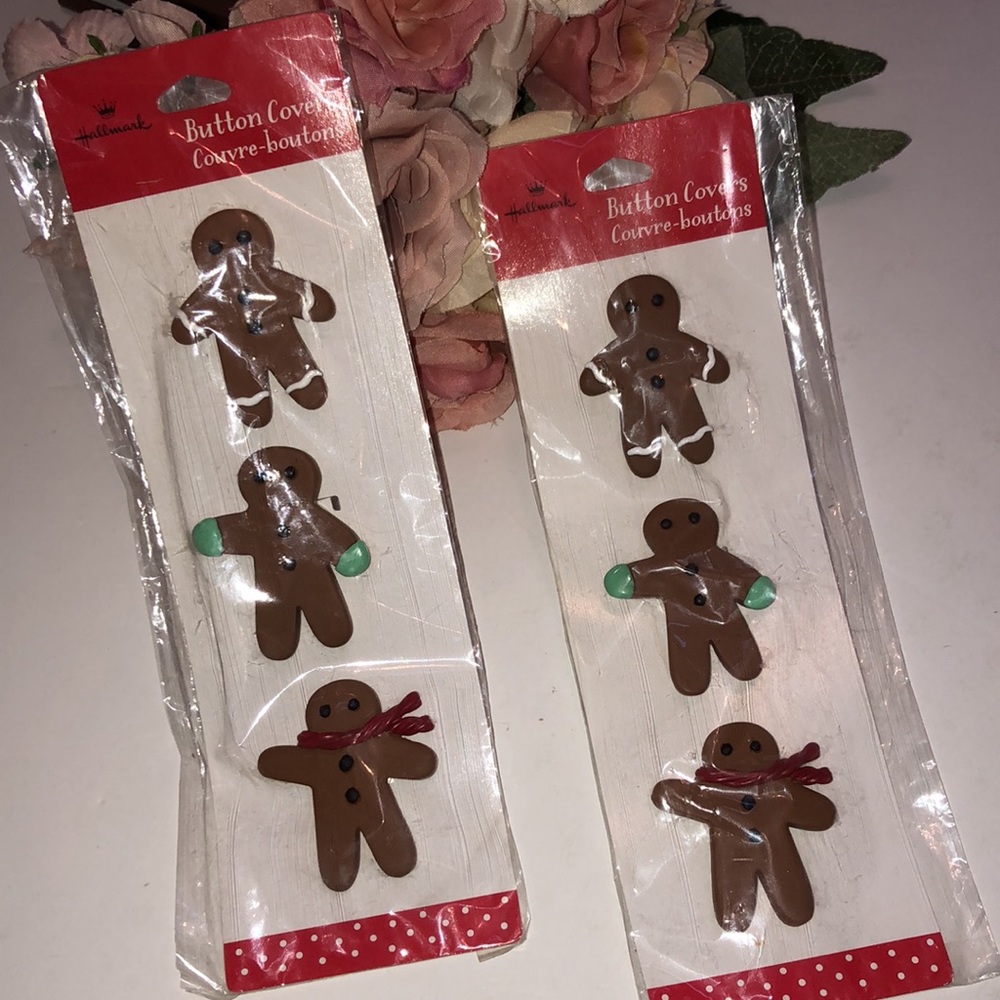 Gingerbread men Button Covers Hallmark 90s Christmas Button Covers 80s mom vibe